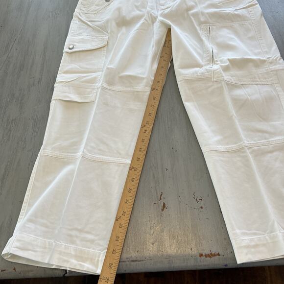 NWT Lauren Ralph Lauren Cream Wide Straight Leg Cargo Painter Pants Sz 16 W - Picture 5 of 10